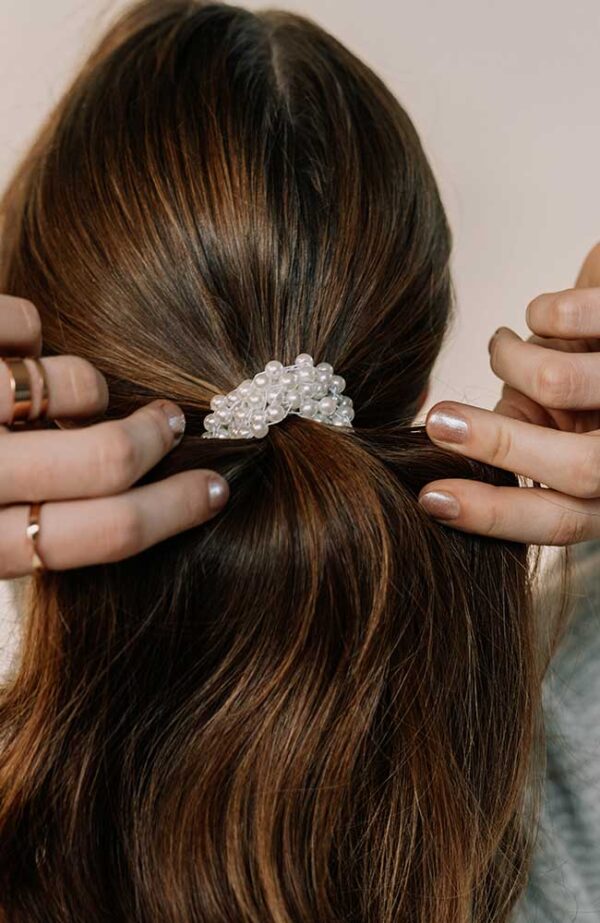 Cream Pearl Scrunchie - Image 2